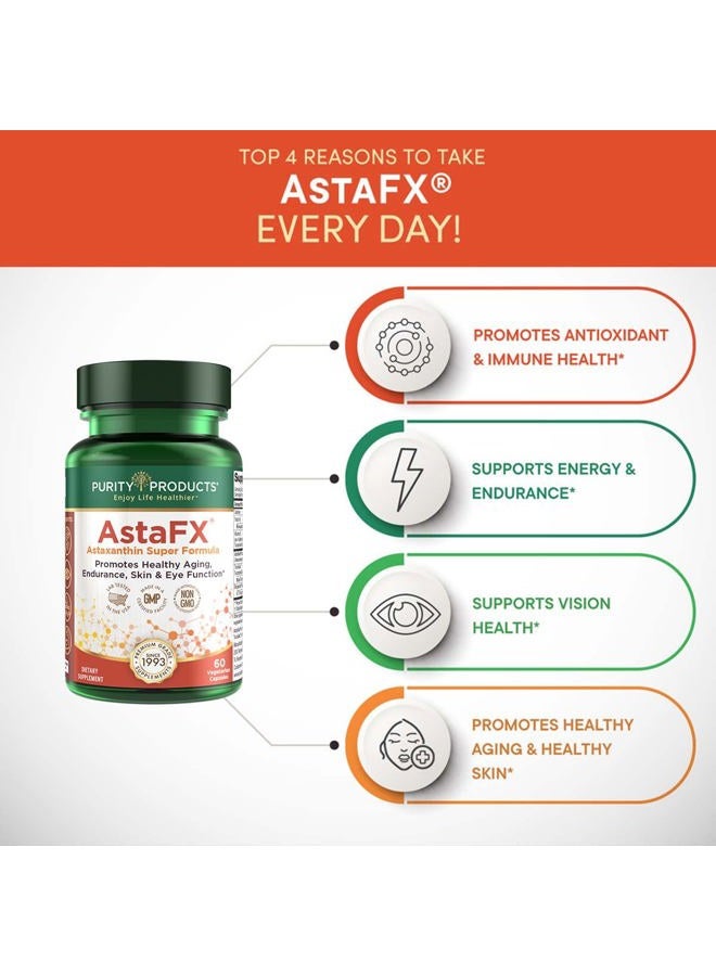 Purity Products AstaFX Astaxanthin Antioxidant Super Formula from Clinically Tested 4 mg AstaREAL with Tocotrienols (Vitamin E) + BioPerine Black Pepper + Piperine - 60 Vegetarian Caps - Image 4