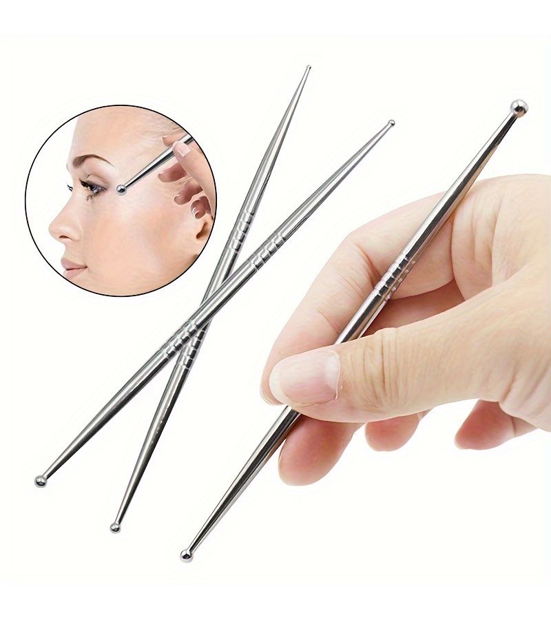 Stainless Steel Facial Massage Stick Acupoint Pen Full Body Cupping Tool for Neck Back Shoulders - Image 2