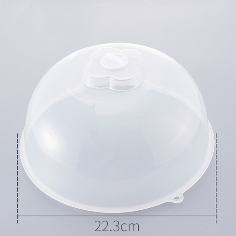 Plastic Food Cover Tent Microwave Plate Cover Dust Cover Round Anti-Splatter Lid for Kitchen (Medium, Transparent) - Image 2