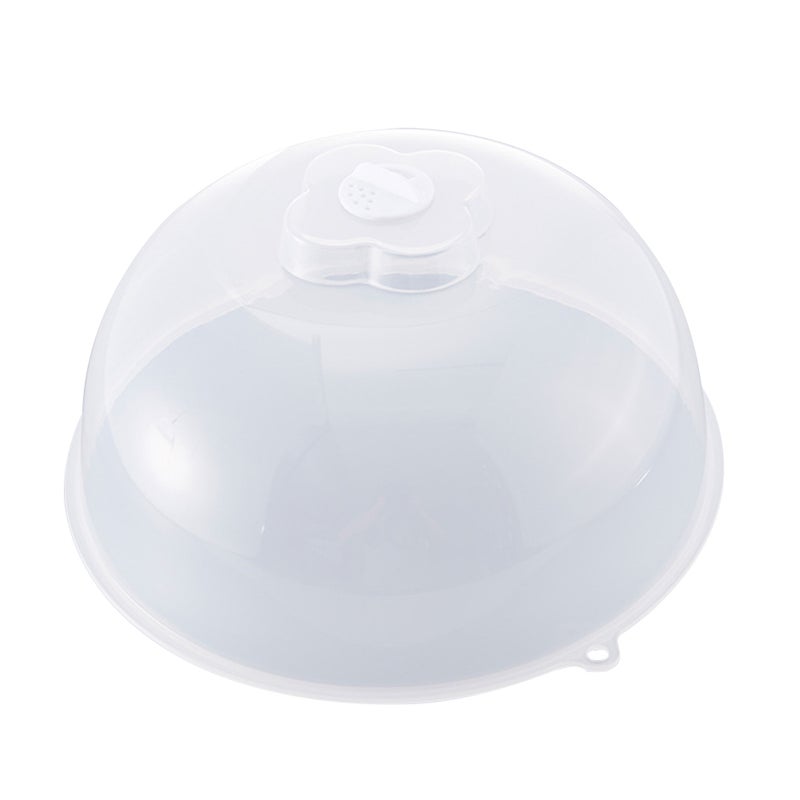 Plastic Food Cover Tent Microwave Plate Cover Dust Cover Round Anti-Splatter Lid for Kitchen (Medium, Transparent) - Image 1