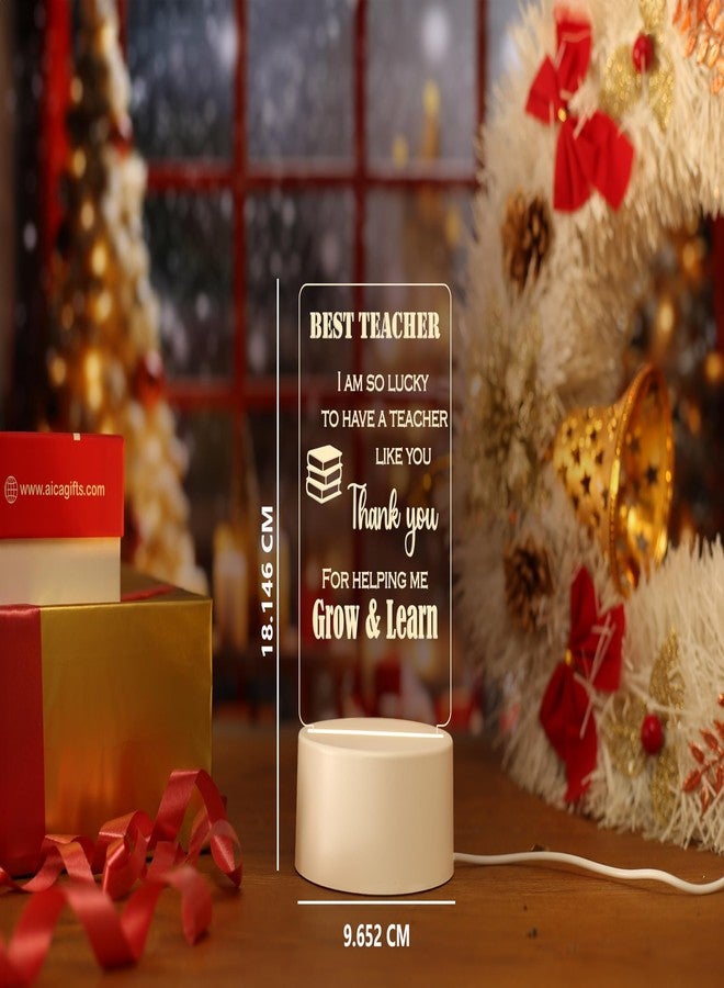 AICA Best Teacher Quote Led Lamp (White Base) | Gift for Teacher Professor Sir - Image 4