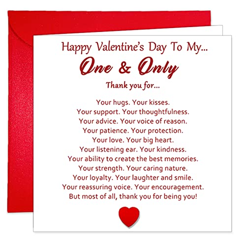Hilgue Special Happy Valentine’s Day Card, Valentine’s Day Card for Him Her Boyfriend Girlfriend, Happy Valentine’s Day to My One and Only - Image 1