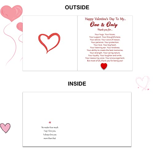 Hilgue Special Happy Valentine’s Day Card, Valentine’s Day Card for Him Her Boyfriend Girlfriend, Happy Valentine’s Day to My One and Only - Image 4