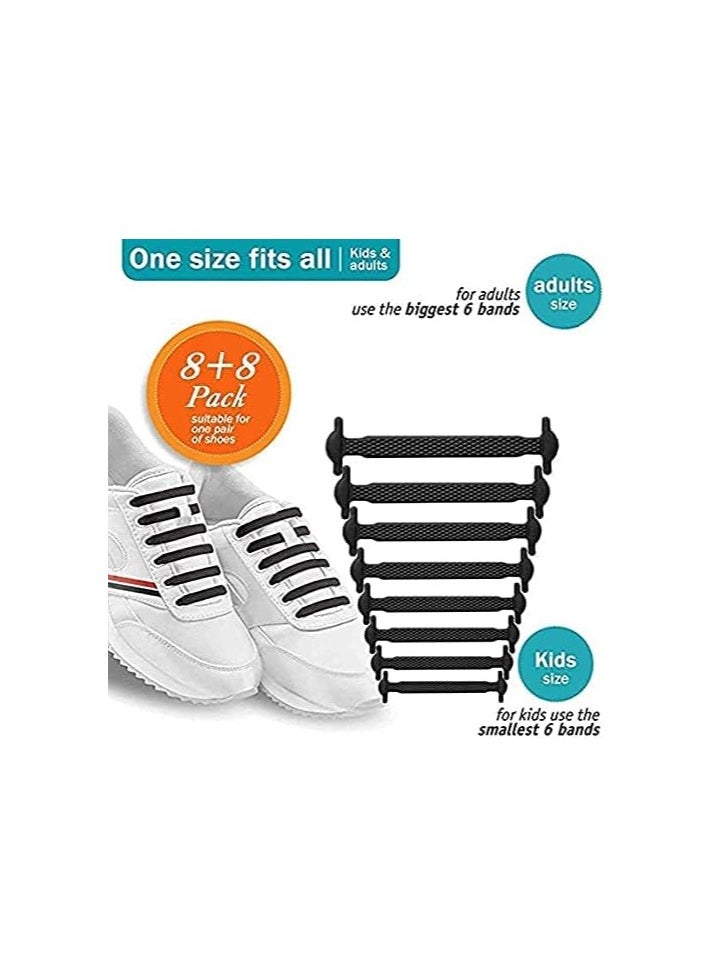 MIRFA - Elastic Silicone No-Tie Shoelace Set (Black) - Image 1