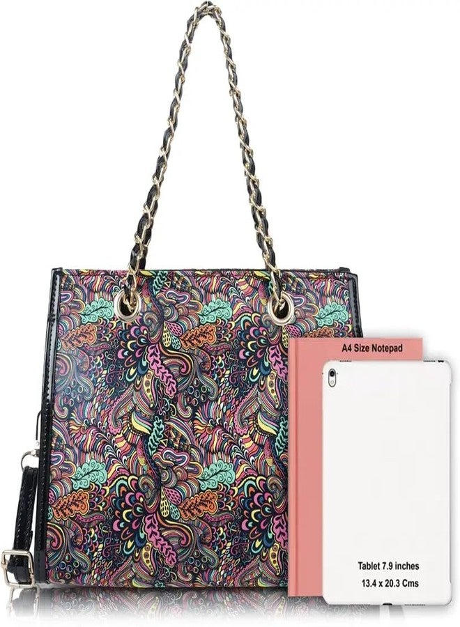 Vintage Women Multicolor Handbag - Image 4