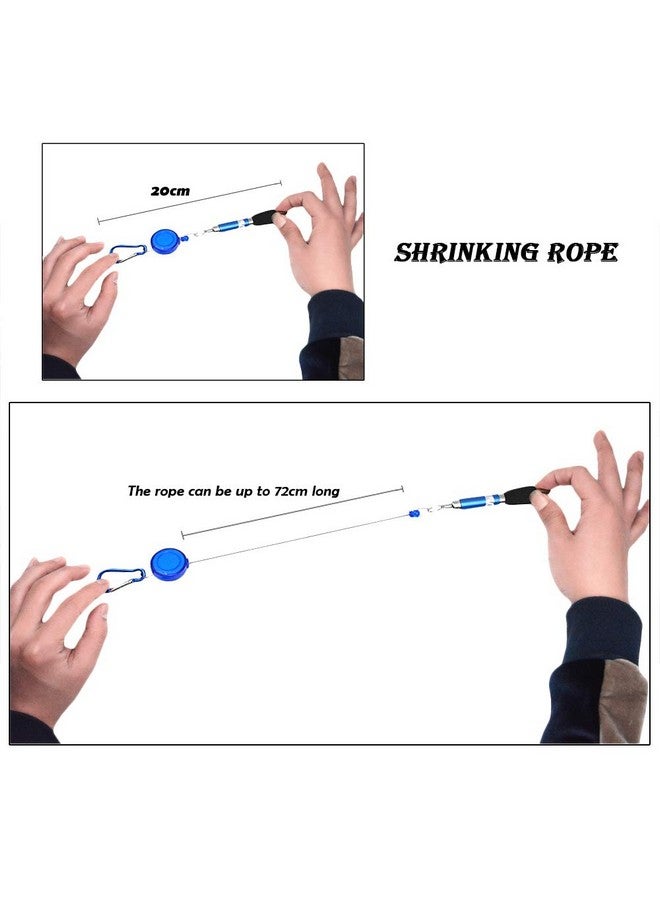 whatUneed 3-In-1 Handy Retractable Badge Reel Pen Belt Clip Keychain Carabinerm With Retractable Pen (Set Of 6) - Image 4