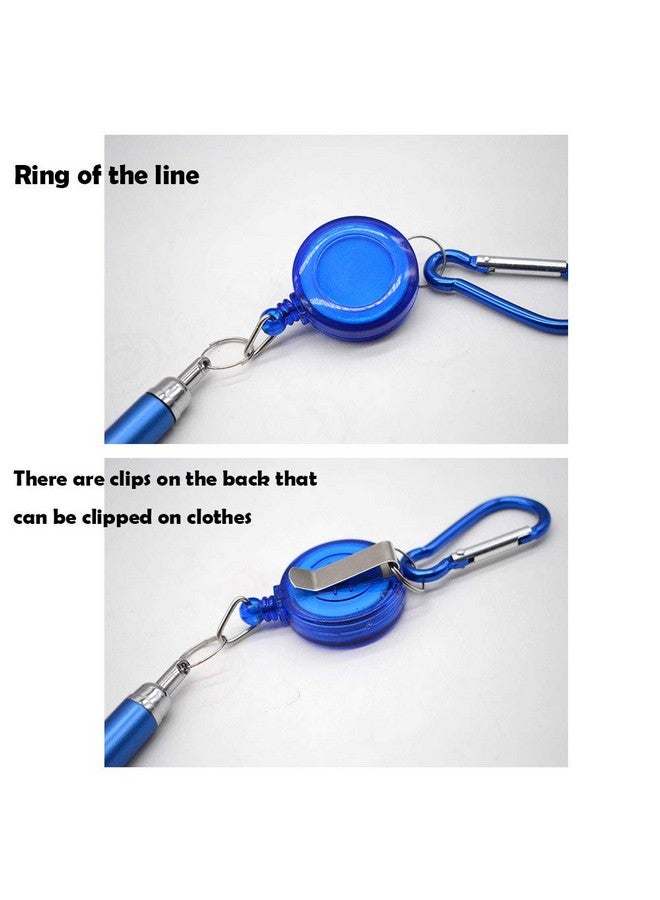 whatUneed 3-In-1 Handy Retractable Badge Reel Pen Belt Clip Keychain Carabinerm With Retractable Pen (Set Of 6) - Image 5