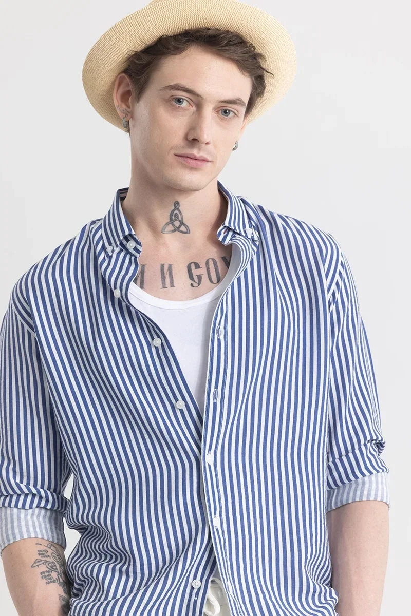 SNITCH Stripehaven Blue Striped Shirt