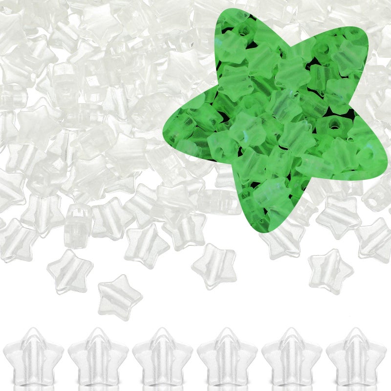 كنينغ 500 قطعة 13 مم خرز نجمي يتلألأ في الظلام خرز بوني بالجملة لوازم مضيئة لصنع المجوهرات DIY جدائل الشعر الأساور العقود البيضاء