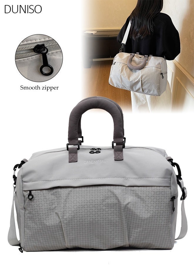 DUNISO Travel Duffel Bag, Weekender Overnight Carry-on Gym Bag for Women Men, Waterproof Sports Duffle Bag With Shoe Compartment, Wet Pocket and Trolley Sleeve, Multi-Purpose Travel Bag for Yoga, Swim, Hospital Bag, Weekend Getaway - Image 1