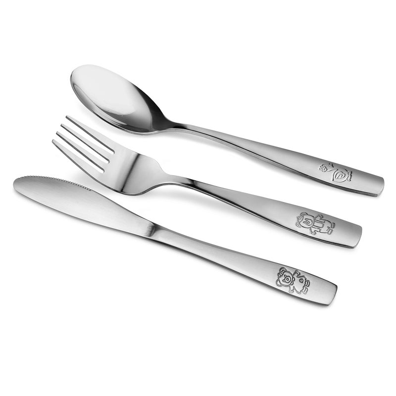 GlossyEnd 15 Piece Stainless Steel Kids Cutlery  Child And Toddler Safe Flatware  Kids Silverware  Kids Utensil Set Includes 5 Knives  5 Forks  5 Spoons  Total Of 5 Place Settings  Ideal For Home And Preschools - Image 4