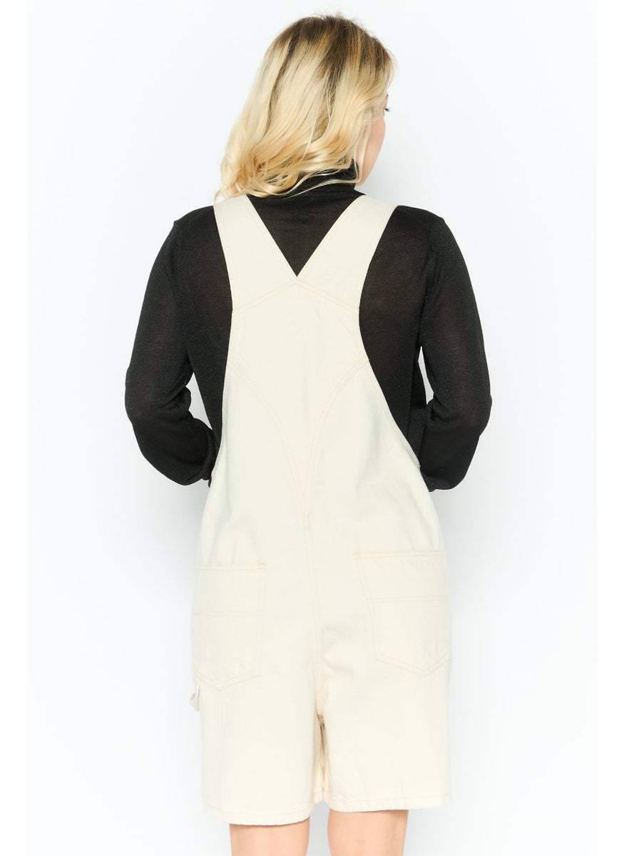 Wrangler Women Brand Logo Sleeveless Playsuit, Beige  - Image 3