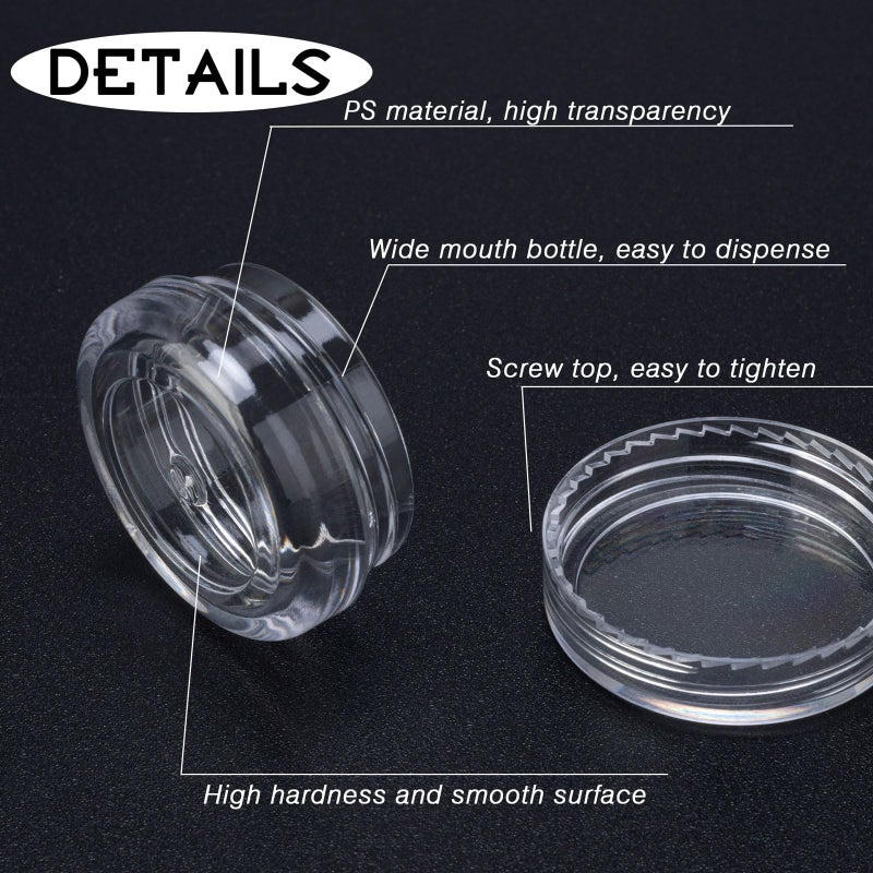 HPPFFY 50 Count 3 Gram Sample Containers, Clear Lip Balm Containers with Lids, Small Plastic Sample Jars with 4 Mini Spoons, 50pcs Labels (Clear Lid) - Image 3