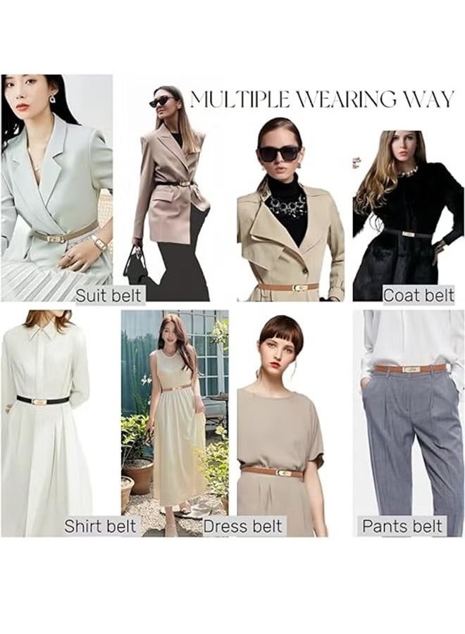 Women's Thin Fashion Waist Belt Adjustable Thin Belt, Women's Belt Alloy Turn Lock Adjustable Belt Thin Belt Suitable For Dress Jeans Jacket, Black 0.7 Lnch (Approximately 1.8 cm) - Image 4