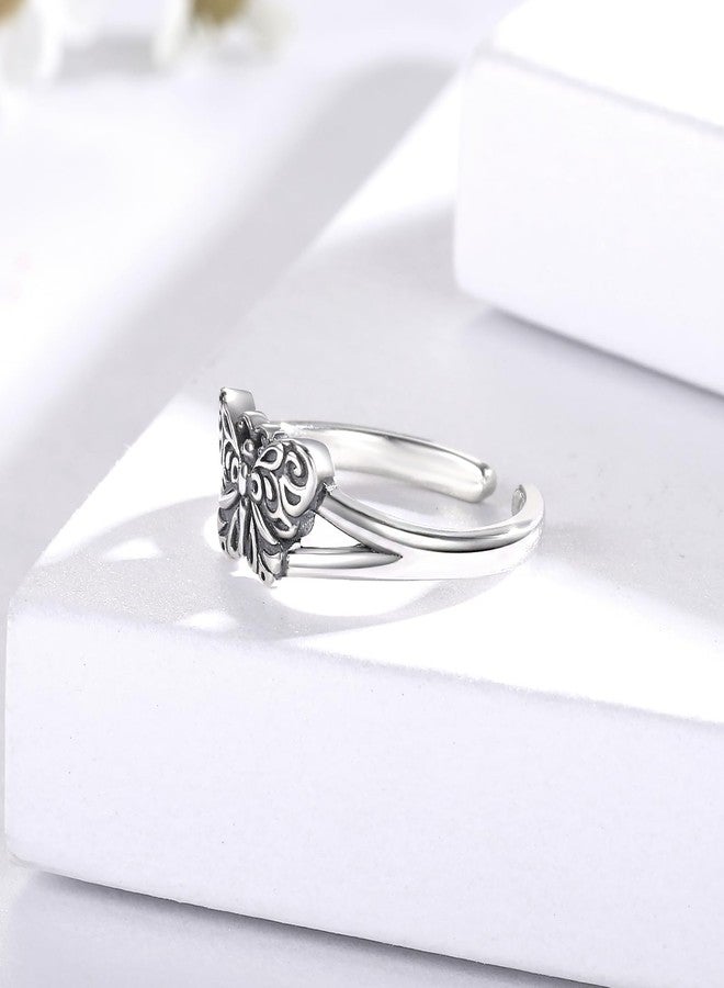 Sariel 925 Sterling Silver Toe Rings for Women Boho Adjustable Mid Finger Rings Summer Vacation Ocean Beach (Butterfly) - Image 3