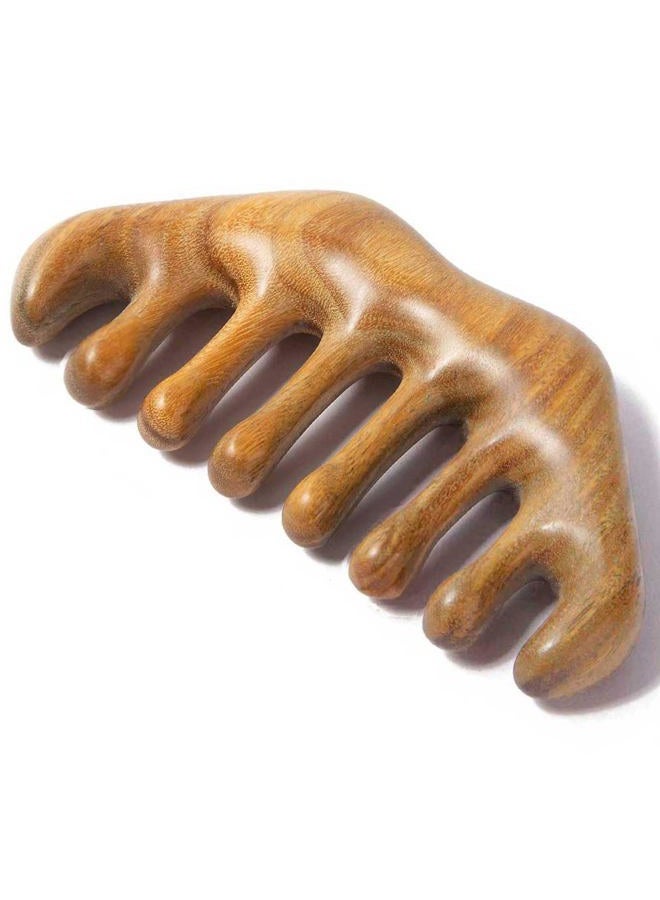 Moreinday Wooden Scalp Massager for Hair Growth, Massage Comb for Scalp Relax, Gua Sha Comb for Women Men - Green Sandalwood - Image 1