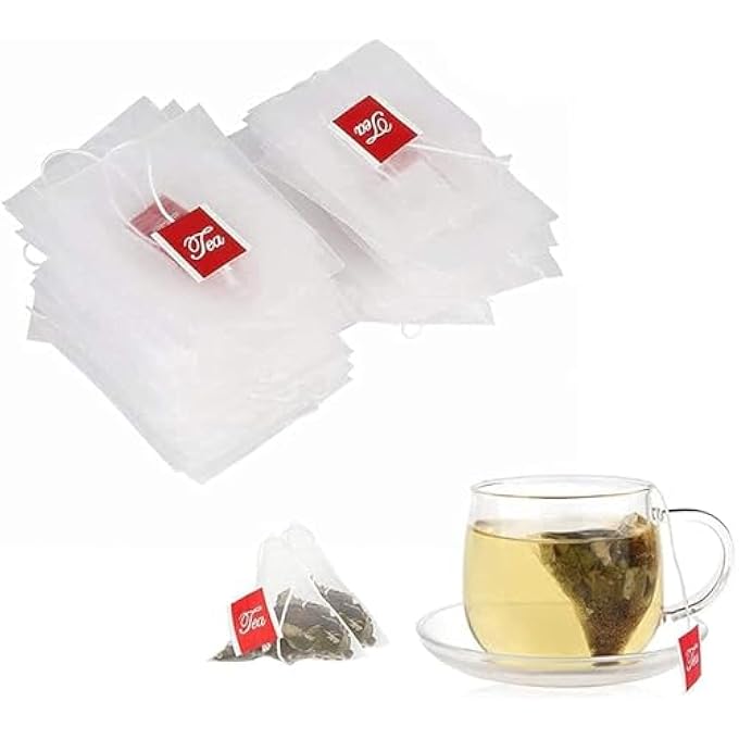 Bukela Nylon Tea Infuser Bags 100Pcs Disposable Filter Bags For Loose Leaf Fruit Herbal Tea Spice Coffee Herbs Spices Bouquet Garni Transparent 7 X 6Cm - Image 1