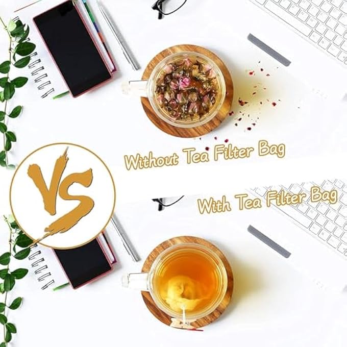 Bukela Nylon Tea Infuser Bags 100Pcs Disposable Filter Bags For Loose Leaf Fruit Herbal Tea Spice Coffee Herbs Spices Bouquet Garni Transparent 7 X 6Cm - Image 4