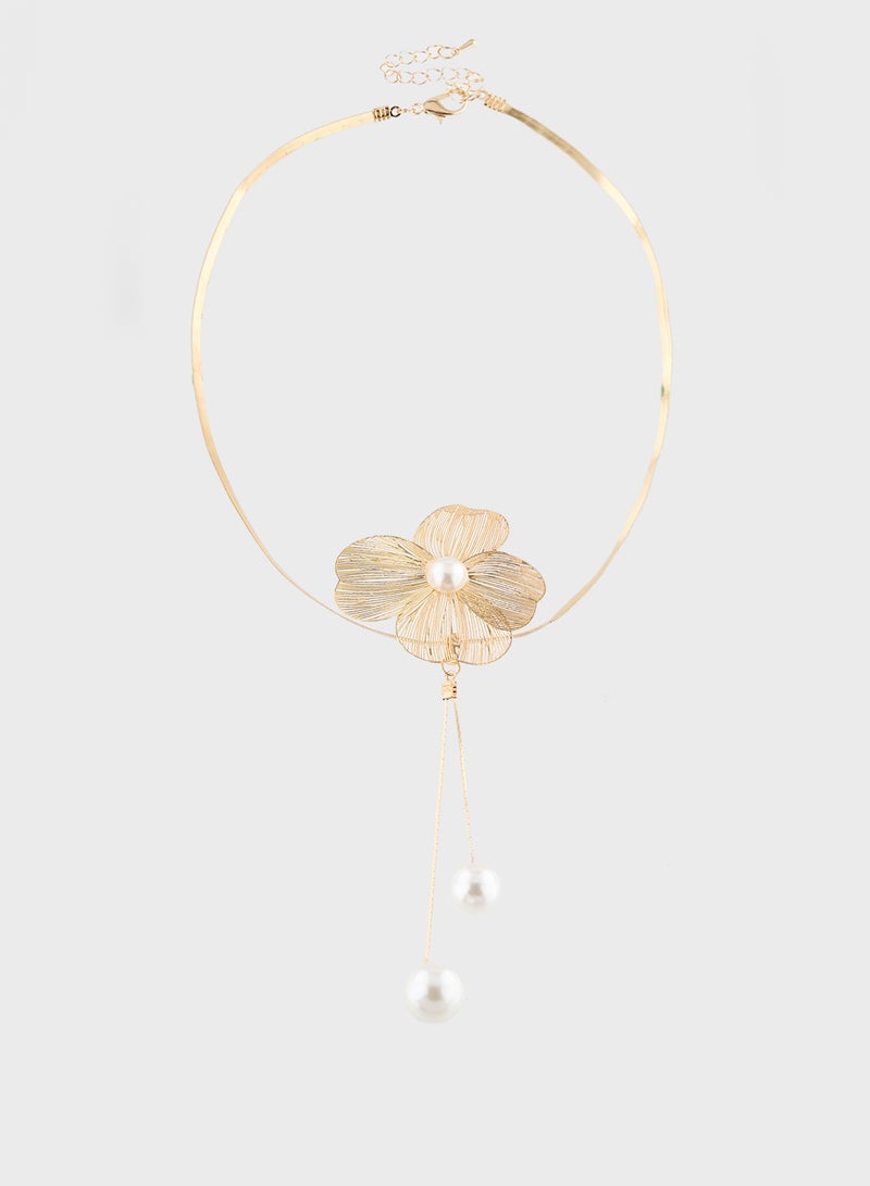 Ella Limited Edition Pearl Choker Necklace & Earring Set - Image 2