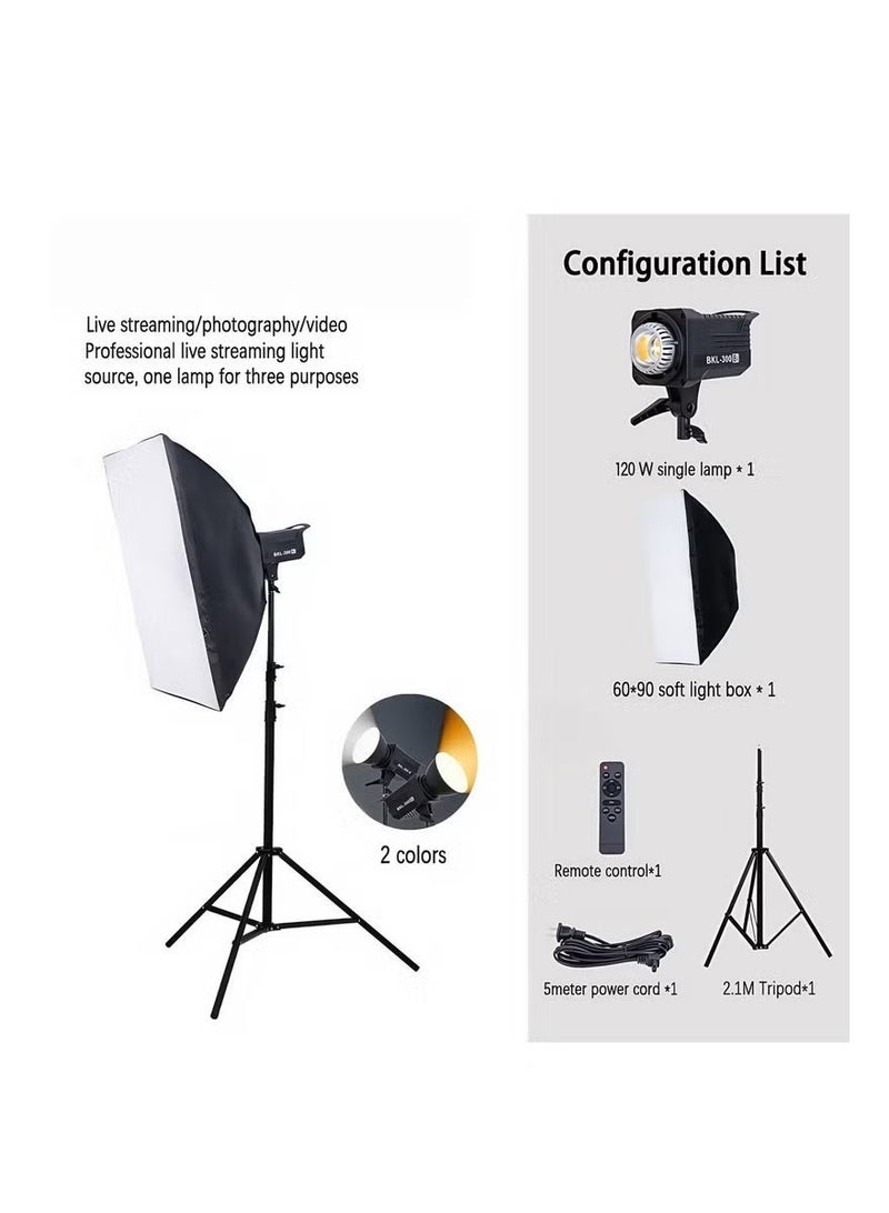 Glanfen Professional COB Photography Studio Lighting Kit,120W 2700-6500K Bi-Color Led Video Light with 60*90cm Softbox & Adjustable Stand for Photo/Video/Live Streaming - Image 2