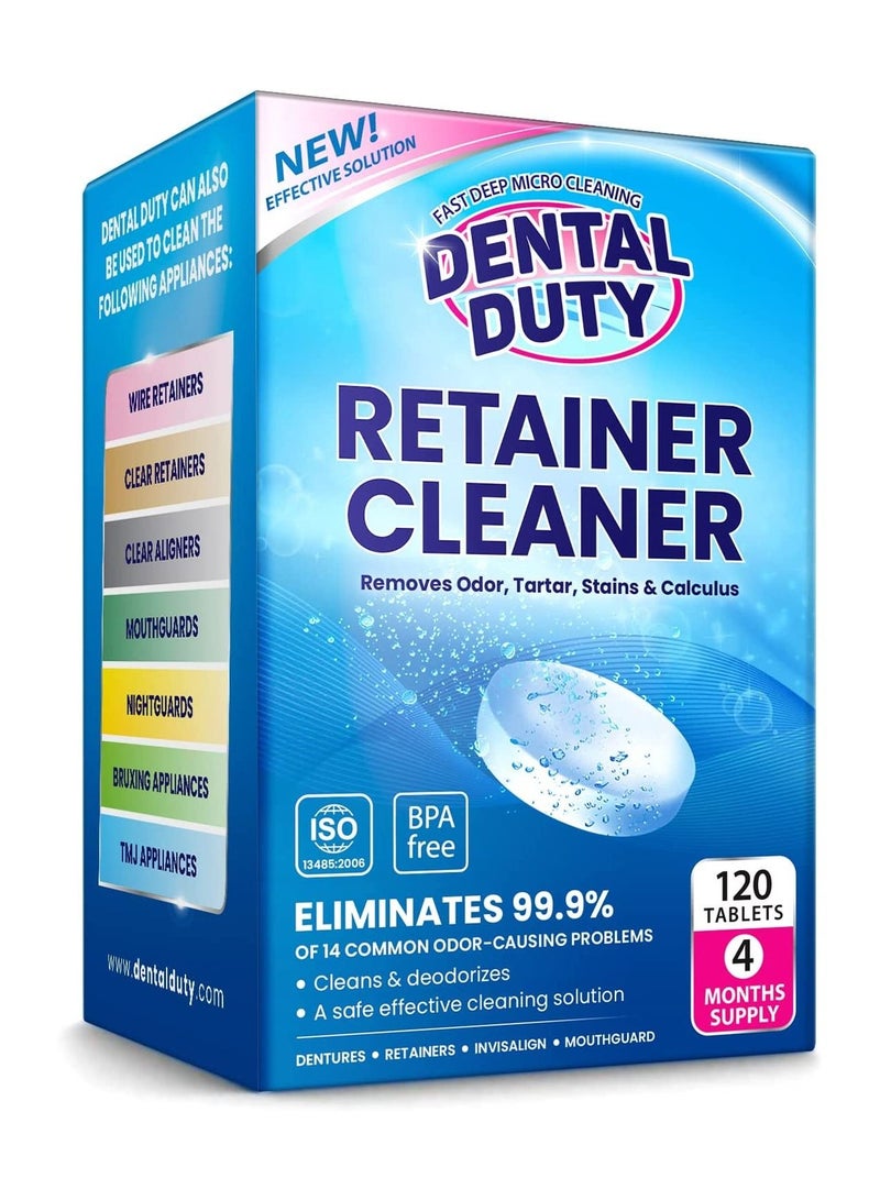 Dental Duty Retainer and Denture Cleaning Tablets Cleaner Removes Bad Odor