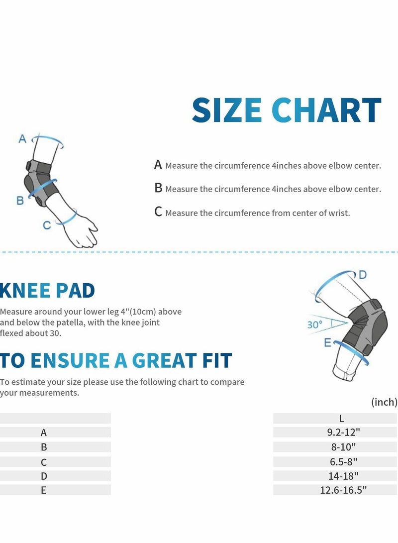 Y&D Sports Protective Gear Set Teens Adult Knee Elbow Wrist Pads Protection Equipment for Bicycle Inline Skating - Image 5