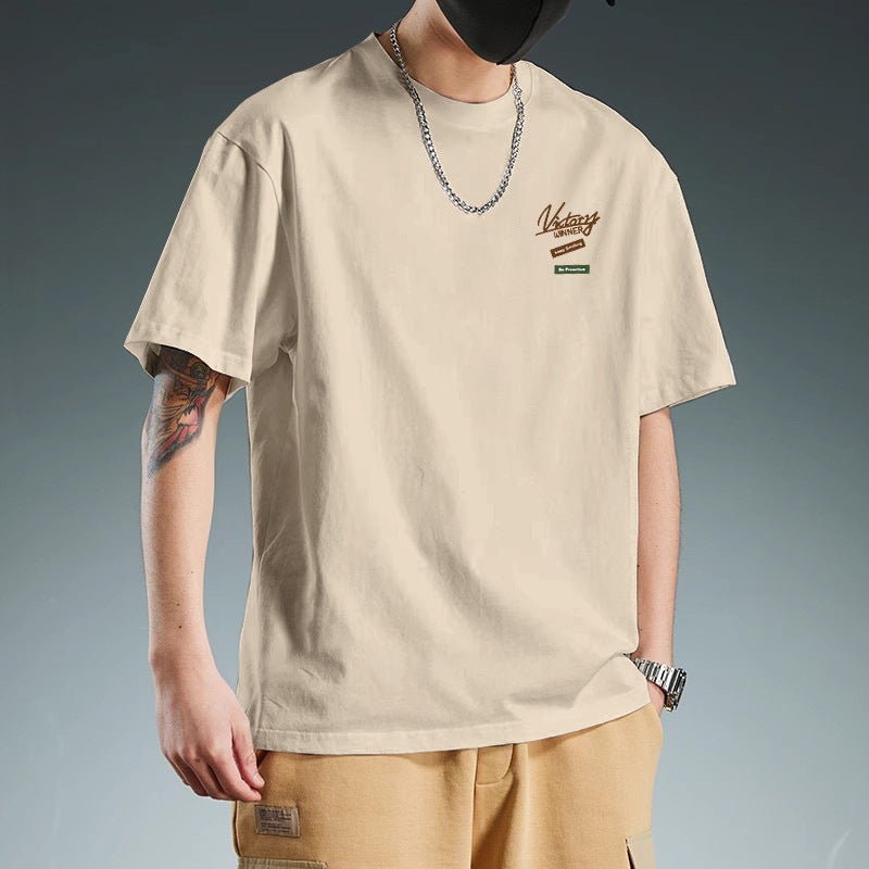 Trendy Brand T-Shirt Men's 2025 New Short-Sleeved Summer Tops Student Loose T-Shirt Half-Sleeved Bottoming Shirt - Image 2