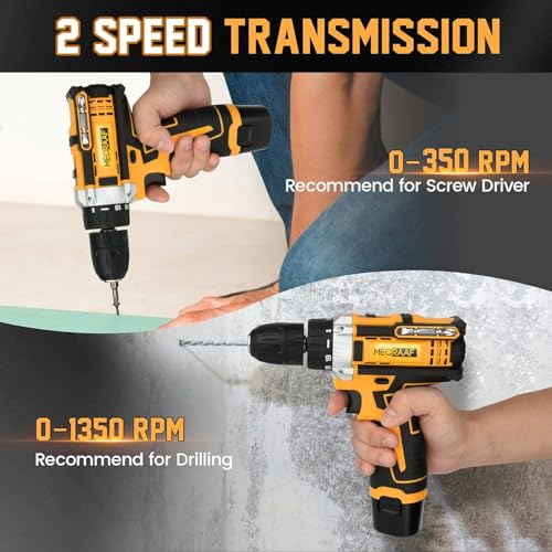 MECRAAF® 12V Cordless Screwdriver and Drill Machine - Compact, Lightweight, Powerful - 1350 RPM | Reversible switch Multi-Torque Clutch, 10mm Keyless Chuck - 2 x1.5Ah Battery | 6 months motor warranty - Image 4