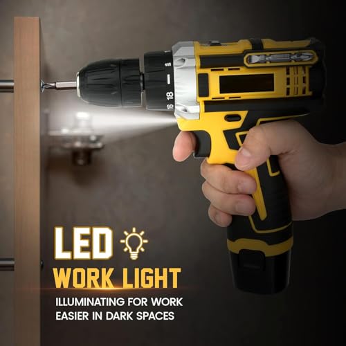 MECRAAF® 12V Cordless Screwdriver and Drill Machine - Compact, Lightweight, Powerful - 1350 RPM | Reversible switch Multi-Torque Clutch, 10mm Keyless Chuck - 2 x1.5Ah Battery | 6 months motor warranty - Image 3