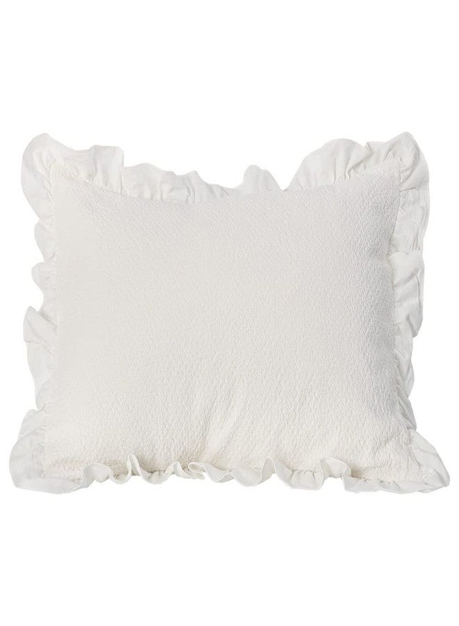 GLORY SEASON Pillow Shams Set of 2 Pure Cotton Champray Ruffled Edge,Thick and Solid Washed Dobby Heavy Fabric (Standard 20x26 inches) - Image 5