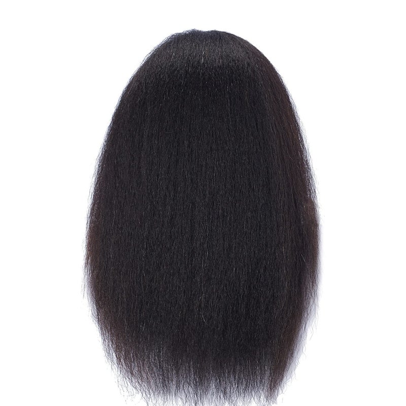 Estaur Headstar Mannequin Head 100% Real Hair 16" Afro Training Head Mannequin Doll Head Manikin Head Styling Training Head Cosmetology Doll Head Hair for Practice Cutting Braiding with Clamp Stand - Image 5
