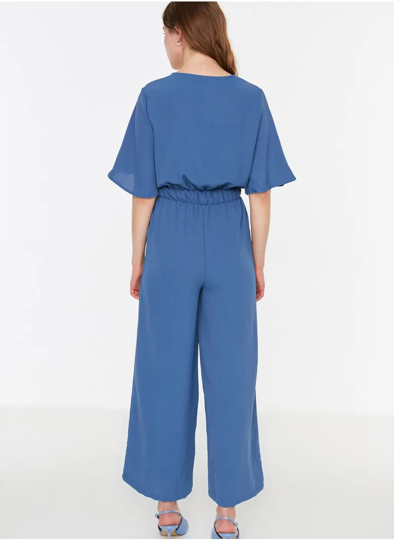 trendyol Wrap Front Wide Leg Jumpsuit