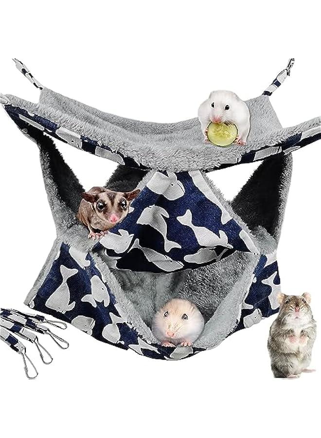 Generic Small Pet 3 Tier Hanging Sleeping Pouch Hammock Bed for Squirrel, Hamster, Sugar Glider, Marmosets. - Image 1