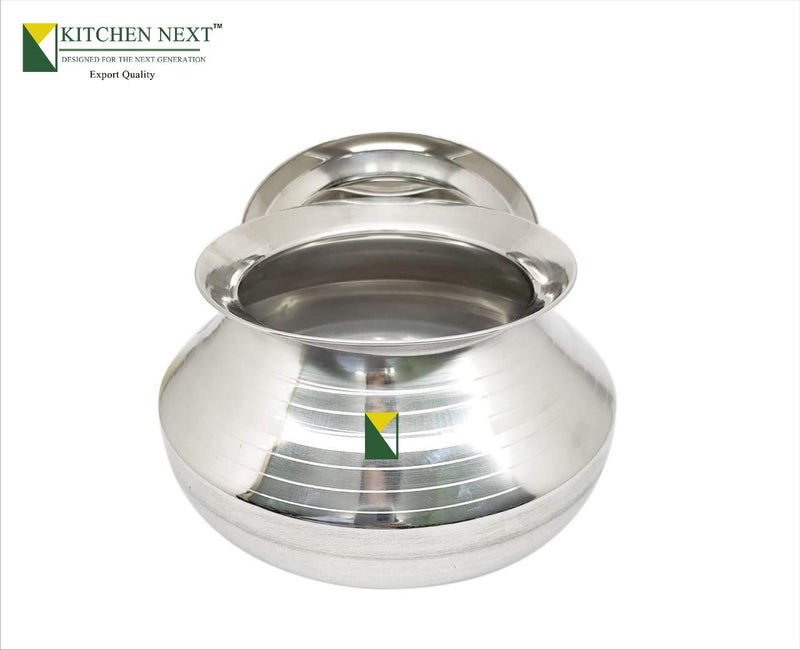 Kitchen Next muke Small Stainless Steel Handi with Lid degchi Milk Pot dekchi (Pongal Handi, 2500 ML, Dishwasher Safe) - Image 3