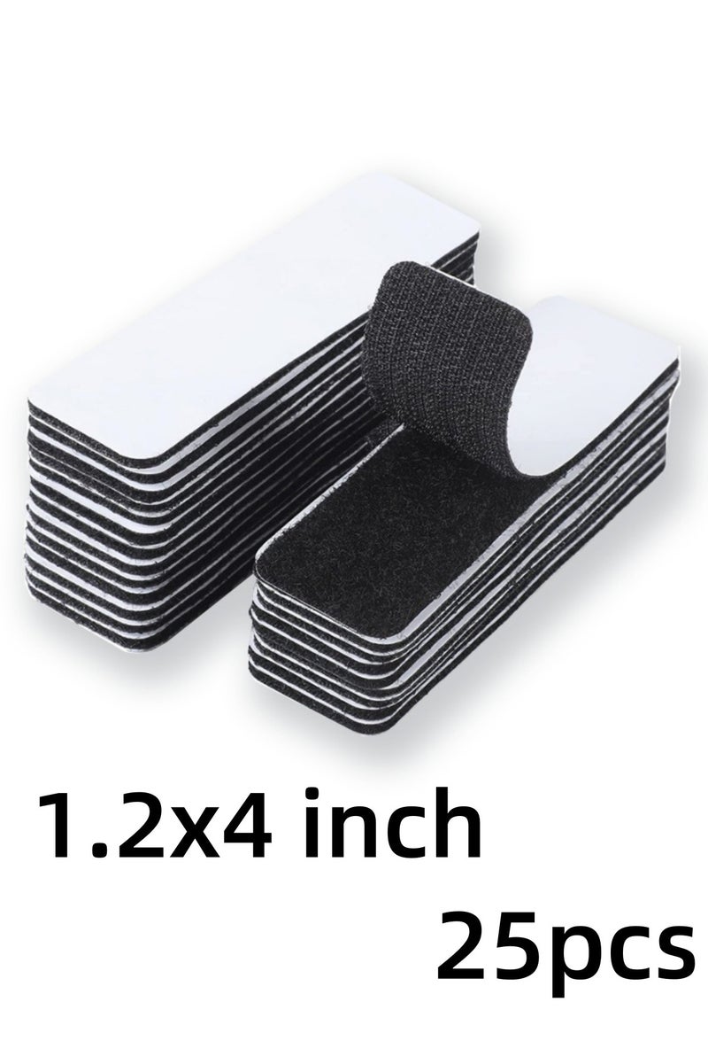 LuckSa 25 pieces Hook and Loop Tape Strips, with Adhesive Sticky Back Fastener, Heavy Duty Double Side Mounting Tape Industrial Strength Interlocking Tape for Home School Office, 1.2x4 inch - Image 1