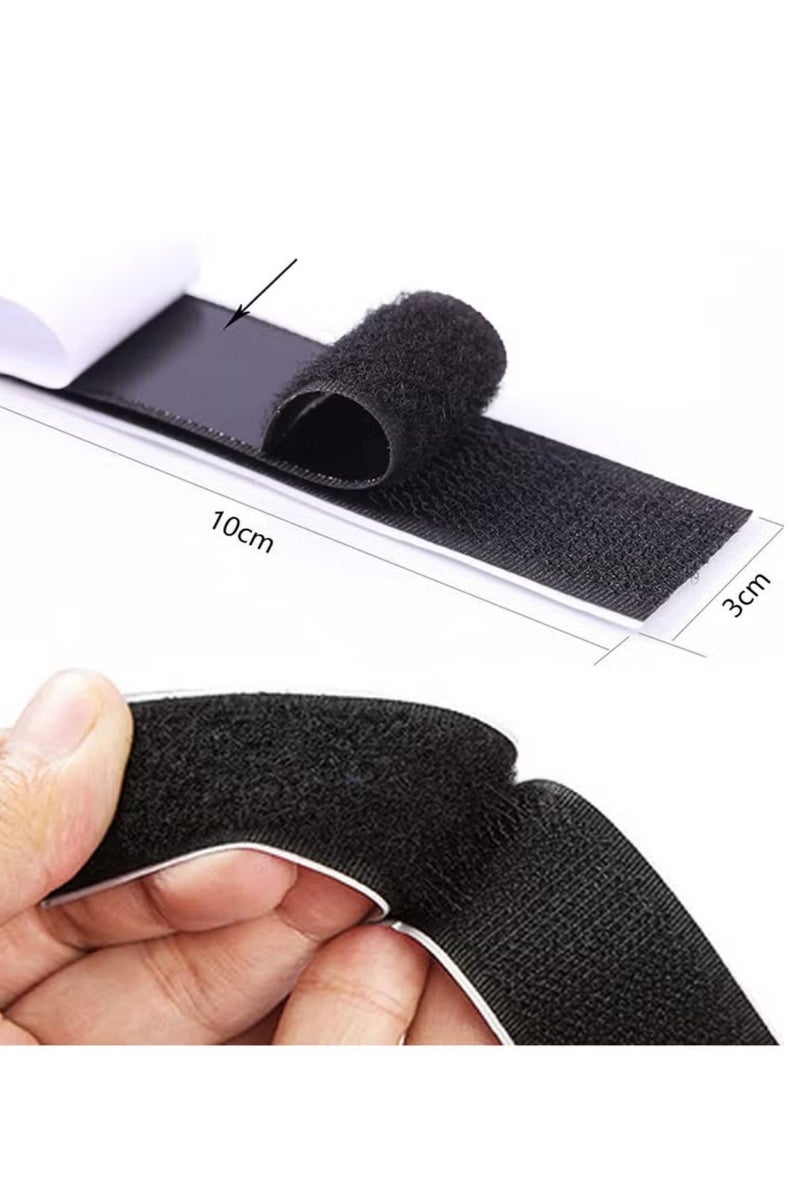 LuckSa 25 pieces Hook and Loop Tape Strips, with Adhesive Sticky Back Fastener, Heavy Duty Double Side Mounting Tape Industrial Strength Interlocking Tape for Home School Office, 1.2x4 inch - Image 2