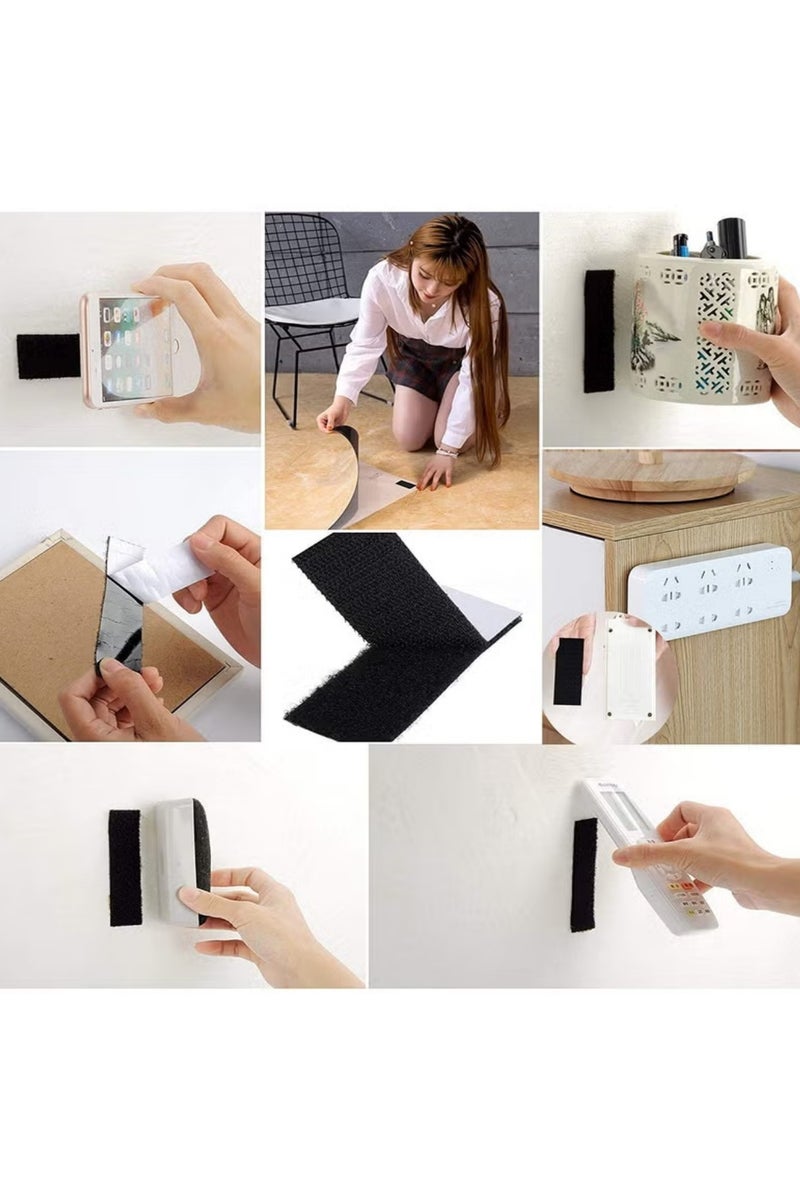 LuckSa 25 pieces Hook and Loop Tape Strips, with Adhesive Sticky Back Fastener, Heavy Duty Double Side Mounting Tape Industrial Strength Interlocking Tape for Home School Office, 1.2x4 inch - Image 3