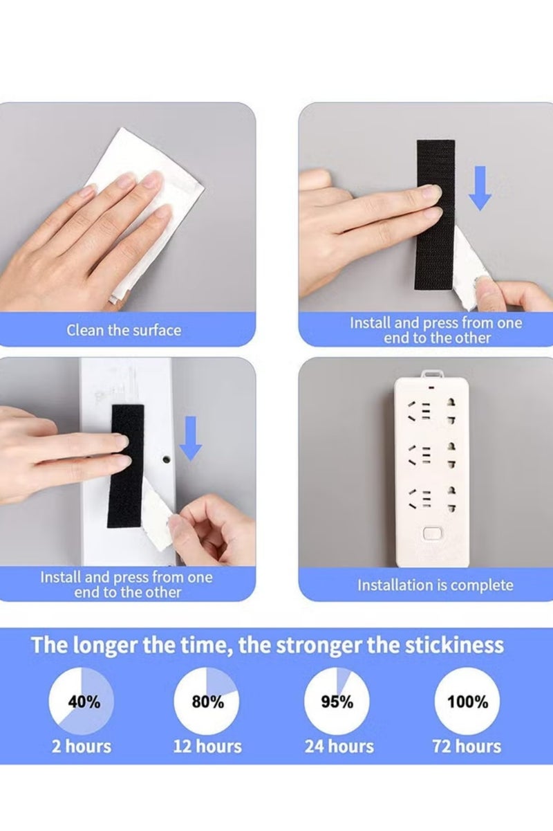 LuckSa 25 pieces Hook and Loop Tape Strips, with Adhesive Sticky Back Fastener, Heavy Duty Double Side Mounting Tape Industrial Strength Interlocking Tape for Home School Office, 1.2x4 inch - Image 5