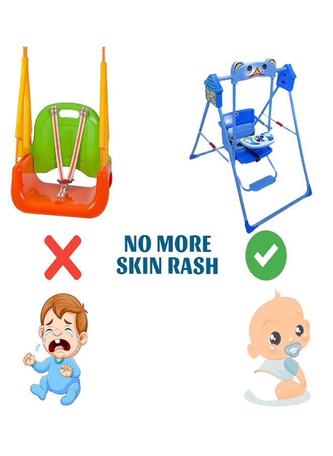 Baby Swing, Home Indoor Outdoor Swing with Safety Seat, Infant Swing, Backyard Swing Sets, Infant and Toddler Chair Swing Set Blue  - Image 3