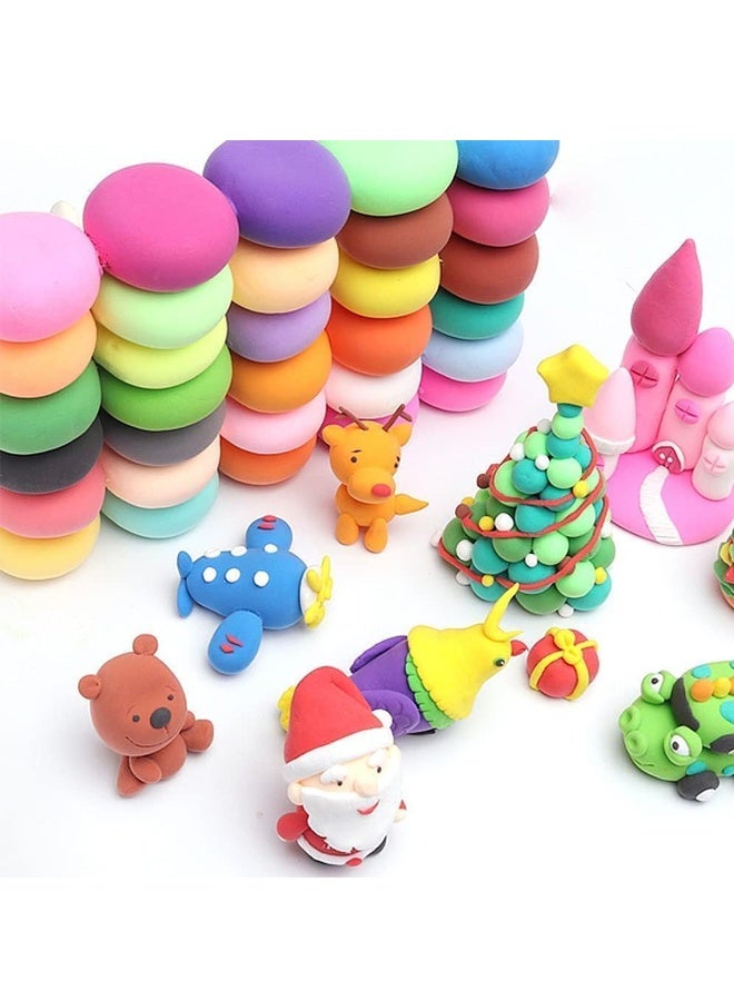 هالامودو 24 لون الهواء الجاف الطين مربع مستدير الخفيفة الطين DlY مجموعة - الطين والعجينة للأطفال مع الأدوات ، غير السامة ، خفيفة للغاية ، وسهلة الشكل للحرف الإبداعية DIY والنمذجة المتعة - Image 5