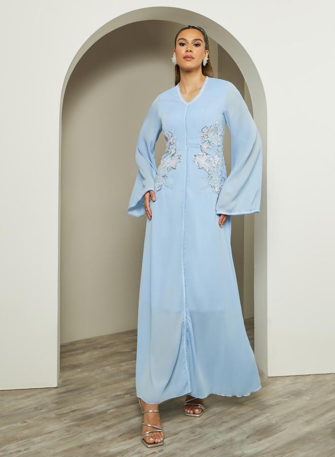 Styli Embellished Bell Sleeves A-Line Maxi Dress  - Image 1