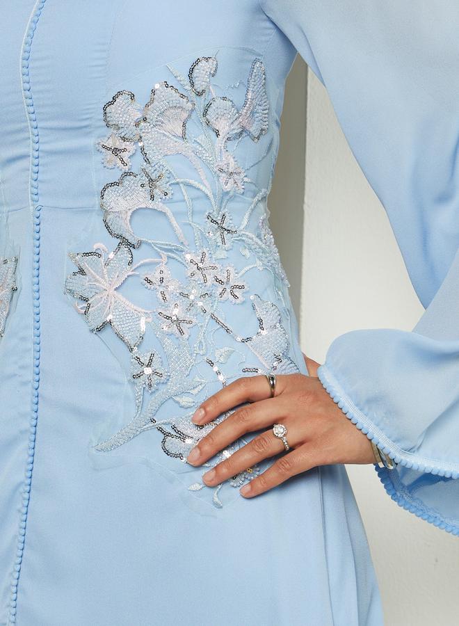 Styli Embellished Bell Sleeves A-Line Maxi Dress  - Image 4