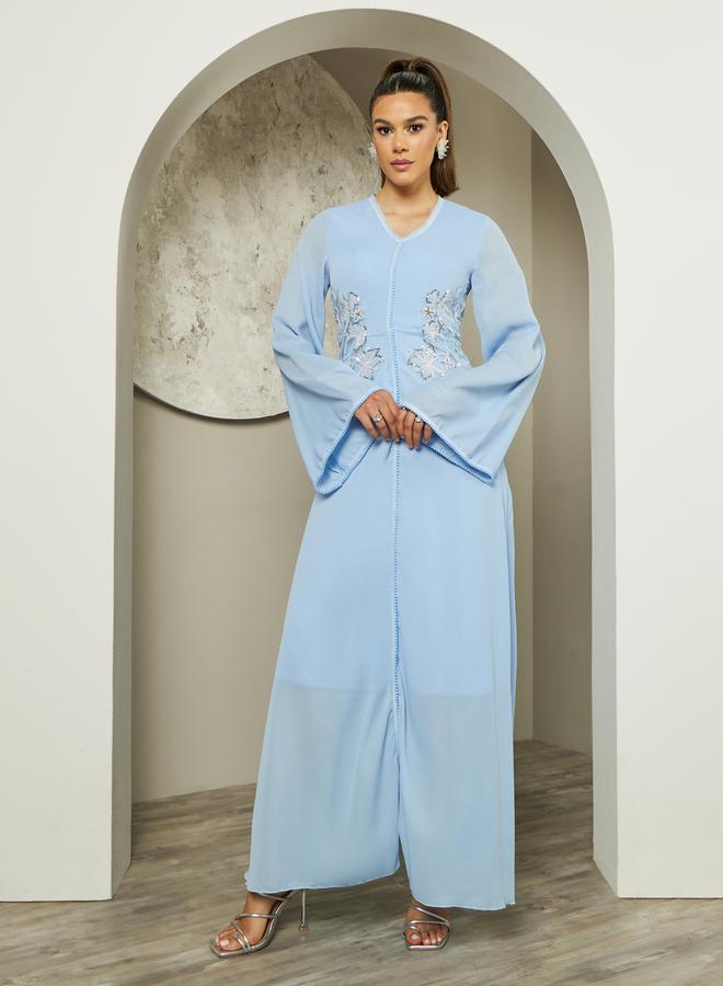 Styli Embellished Bell Sleeves A-Line Maxi Dress  - Image 2