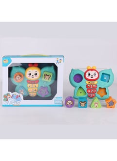 Generic Baby Cartoon Elephant Butterfly Electronic Organ Early Education Puzzle Multi-functional Electronic Organ-Specifications:Cartoon Butterfly Piano (English Window Box)  - Image 5