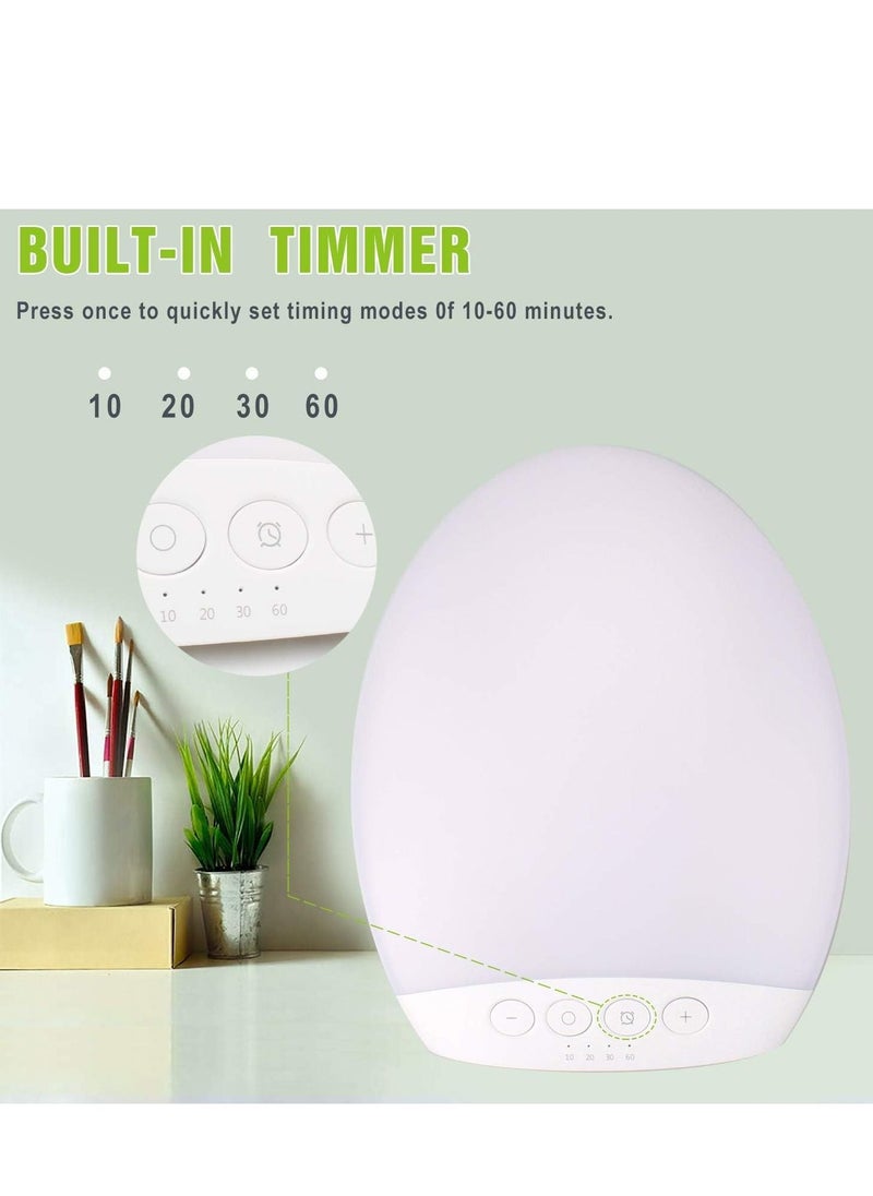 SYOSI - Light Therapy Lamp 10000 Lux Light, 4 Timer & Mode Happy Lamp, White/Natural/Warm Lighting, 5 Adjustable Brightness Levels, Memory Function for a Life - Image 1
