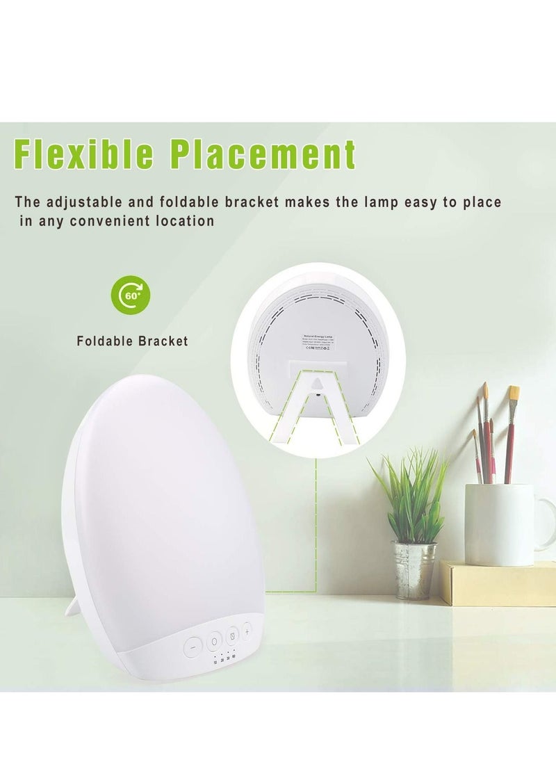 SYOSI - Light Therapy Lamp 10000 Lux Light, 4 Timer & Mode Happy Lamp, White/Natural/Warm Lighting, 5 Adjustable Brightness Levels, Memory Function for a Life - Image 1