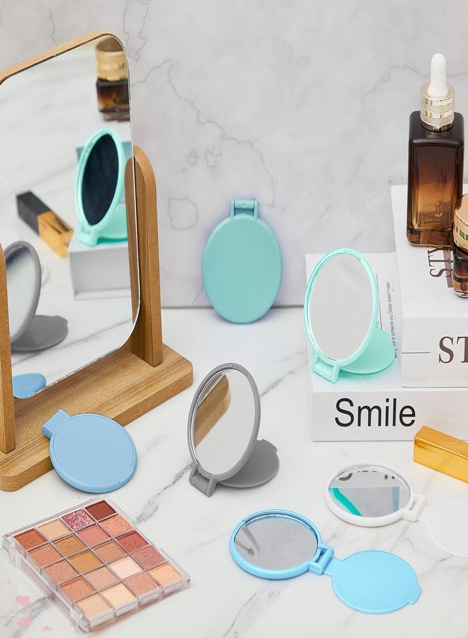 Jetec 12 Pieces Compact Mirrors Bulk Gifts Mini Vintage Pocket Mirrors for Purse Small Portable Folding Round Makeup Stuffs for Travel Daily Use Party Favors Women (Fresh Colors) - Image 4