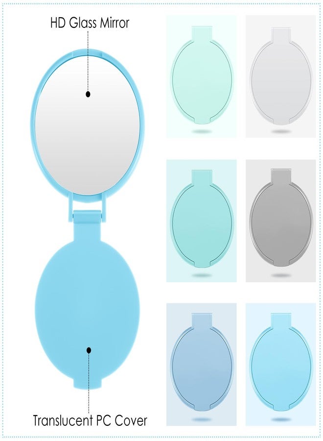 Jetec 12 Pieces Compact Mirrors Bulk Gifts Mini Vintage Pocket Mirrors for Purse Small Portable Folding Round Makeup Stuffs for Travel Daily Use Party Favors Women (Fresh Colors) - Image 3