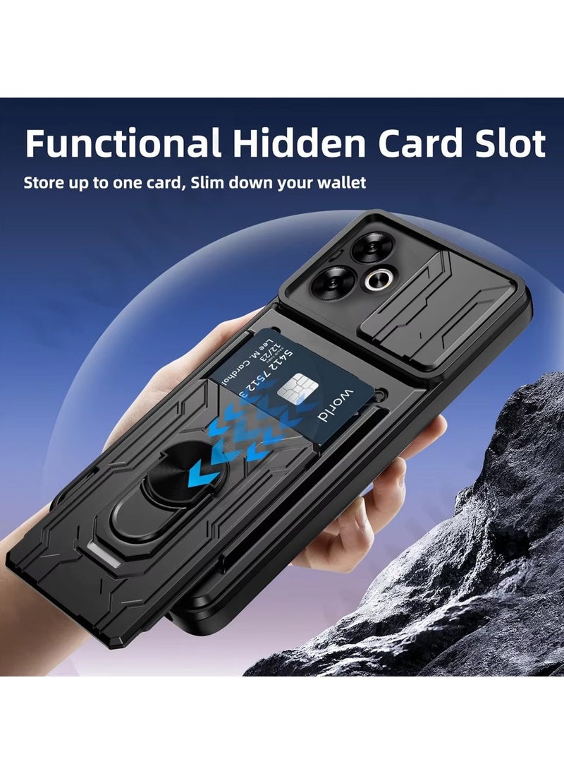 Techie Xiaomi Redmi 13C 5G Slide Armor Case with 360° Ring, Magnetic Stand, Card Holder, Camera Shield & Mil-Grade Drop Protection  - Image 2