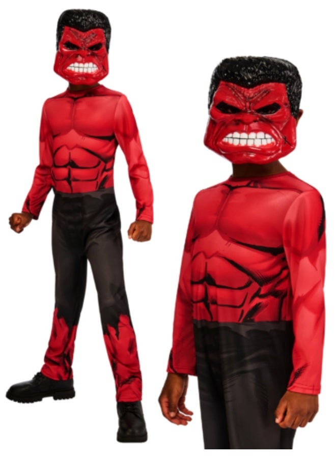 Red Hulk kids' costume: a powerful muscle suit and a scary mask